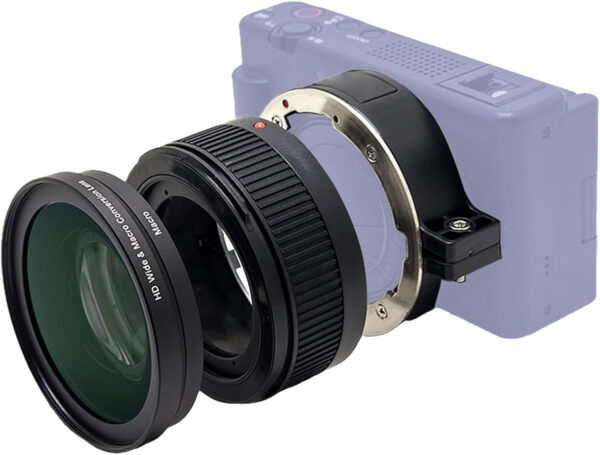 Sony ZV1 II wide-angle & macro lens with adapter mount