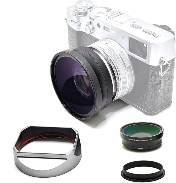 Suitable for Fujifilm X100V or X100VI Wide-Angle & Macro Lens with Adapter Mount